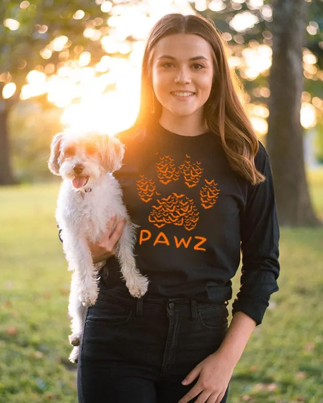 Orange Batz Front Print Long Sleeve sold by PAWZ
