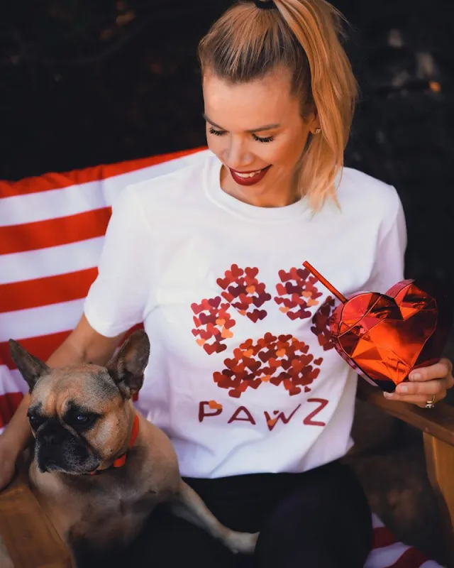 Valentine Confetti Front Print White Tee sold by PAWZ