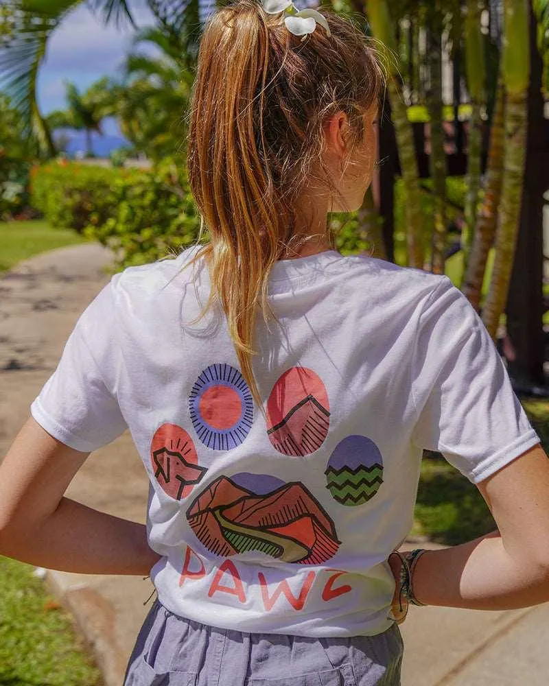 Colorful Hiking White Tee sold by PAWZ product image thumbnail 5