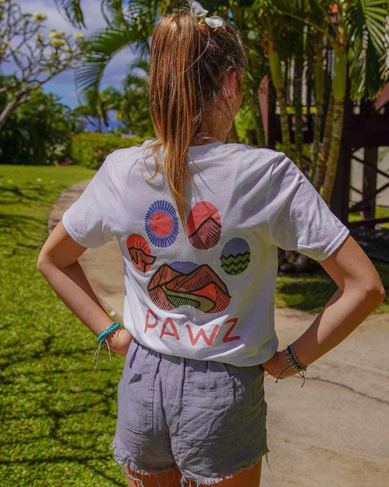 Colorful Hiking White Tee sold by PAWZ product image thumbnail 3