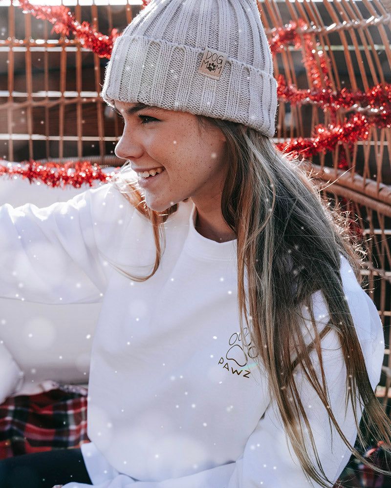 Holly Jolly Print White Crewneck sold by PAWZ product image thumbnail 2