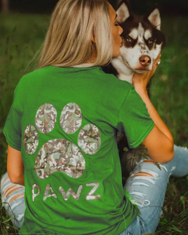 Camo Print Tee sold by PAWZ