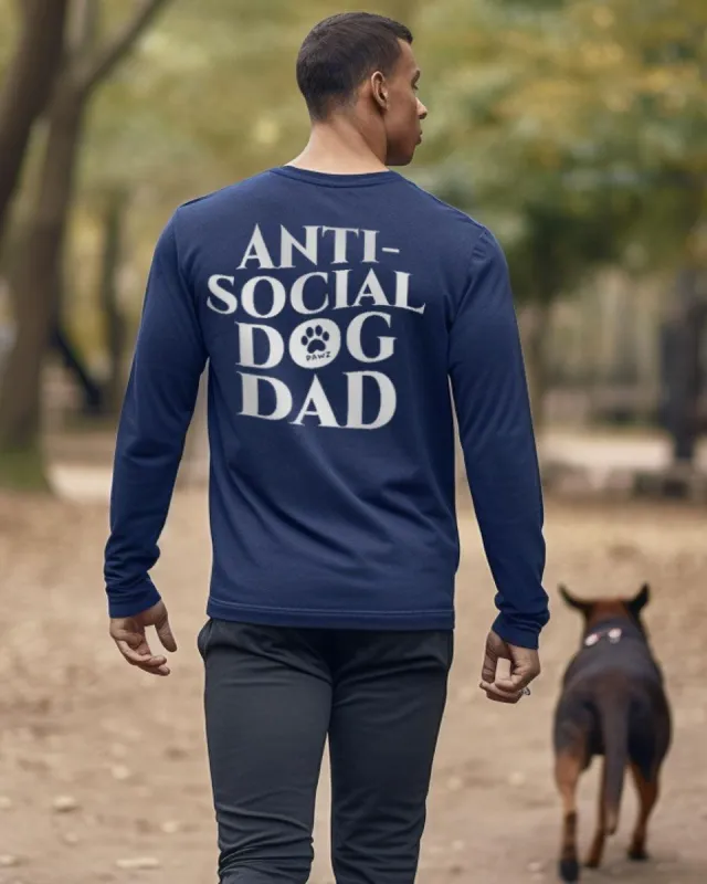 Anti-Social Dog Dad Long Sleeve T-Shirt sold by PAWZ