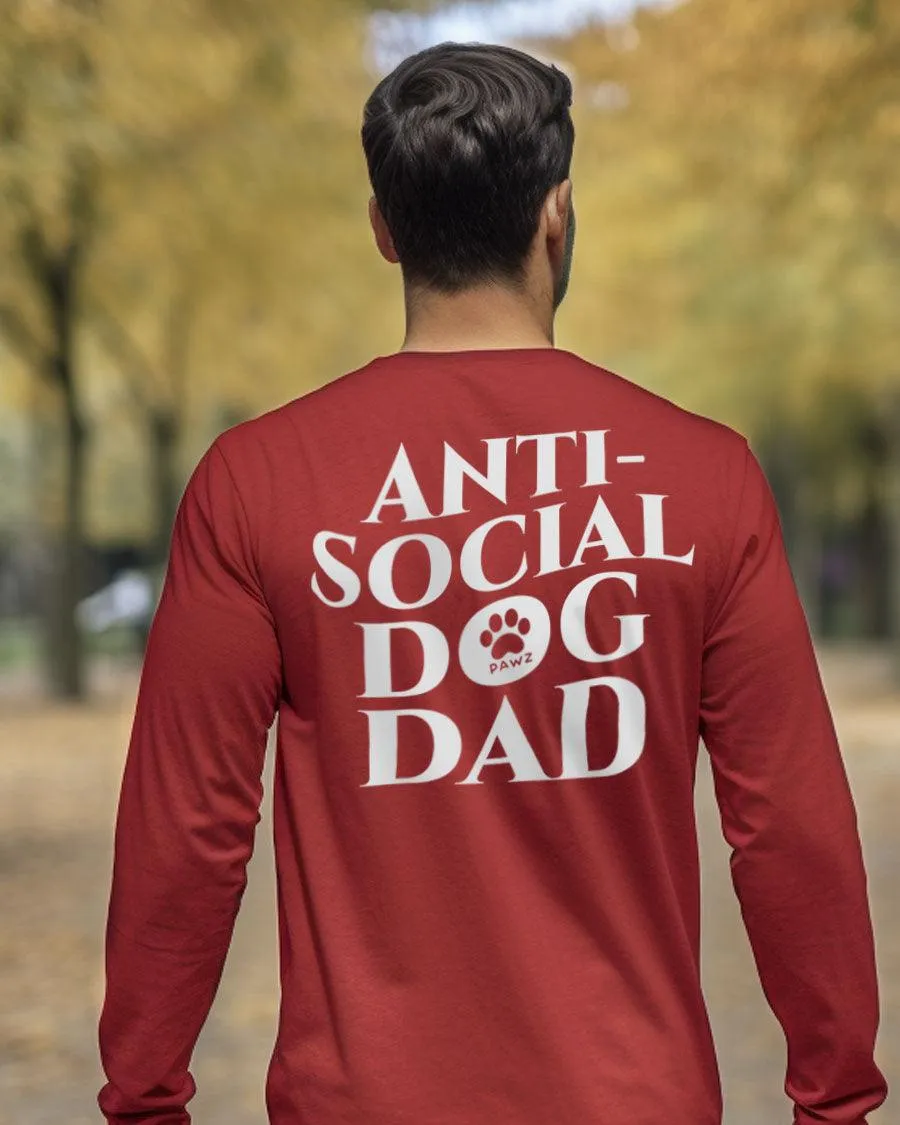Anti-Social Dog Dad Long Sleeve T-Shirt sold by PAWZ product image thumbnail 2
