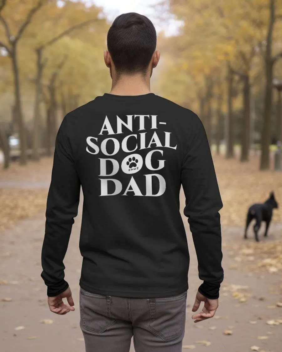 Anti-Social Dog Dad Long Sleeve T-Shirt sold by PAWZ product image thumbnail 4