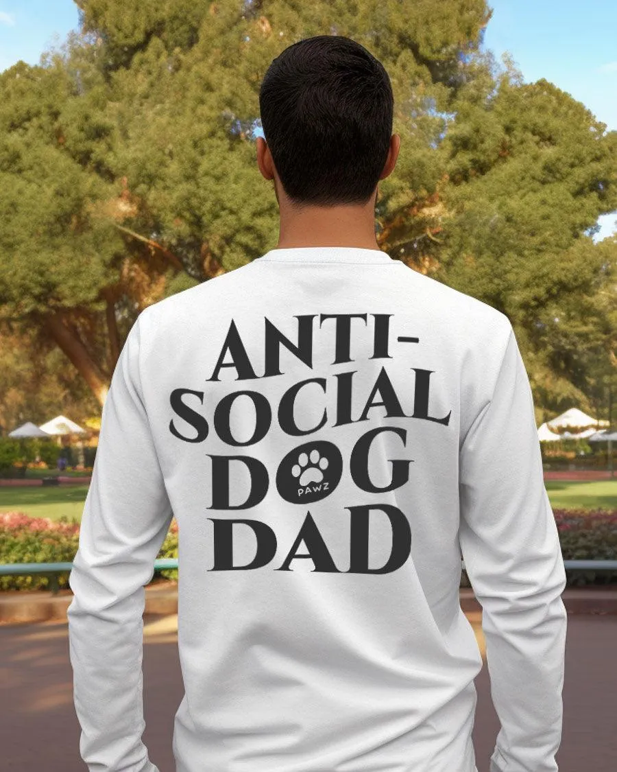 Anti-Social Dog Dad Long Sleeve T-Shirt sold by PAWZ product image thumbnail 3