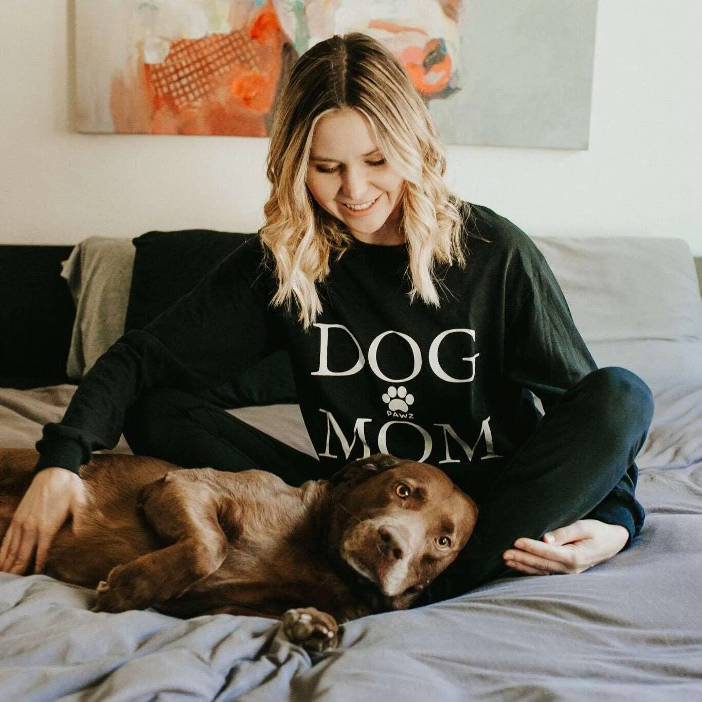 Dog Mom Black Long Sleeve sold by PAWZ product image thumbnail 3