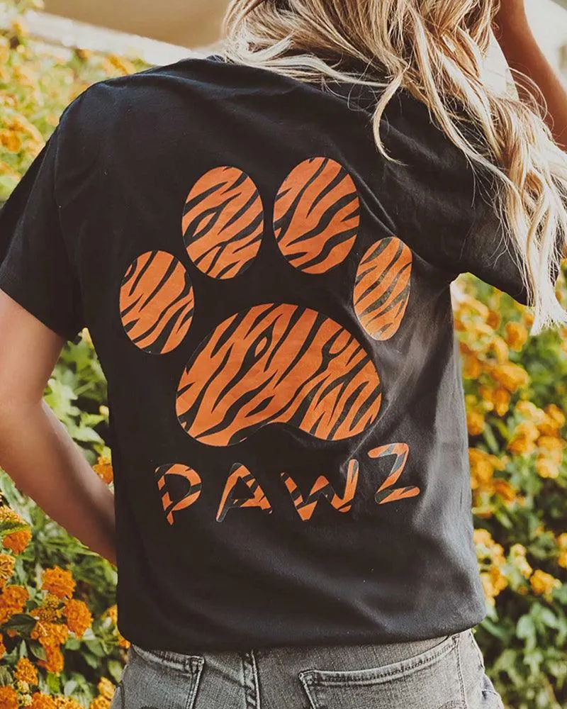 Tiger Print Black Tee sold by PAWZ product image thumbnail 3