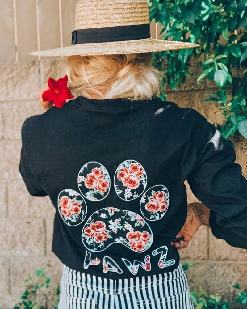 Rose Print Black Long Sleeve sold by PAWZ product image thumbnail 3