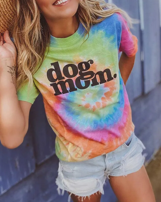 Dog Mom Eternity Tie Dye Tee sold by PAWZ