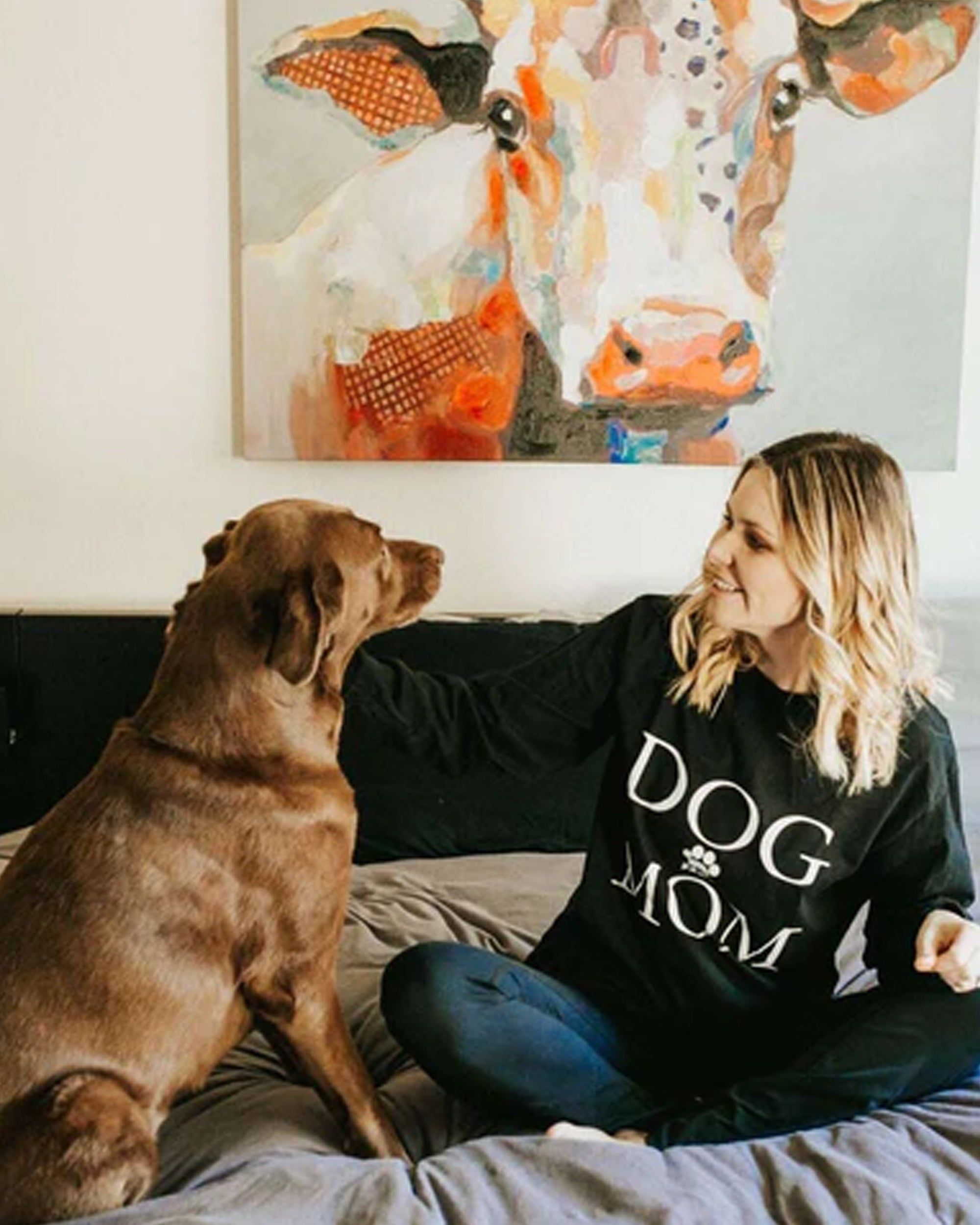 Dog Mom Black Long Sleeve T-Shirt sold by PAWZ