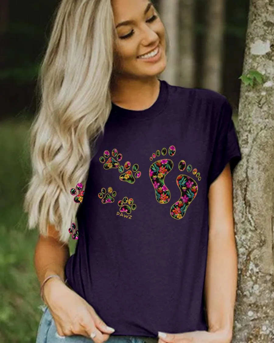 Paws And Foot Print Tee sold by PAWZ