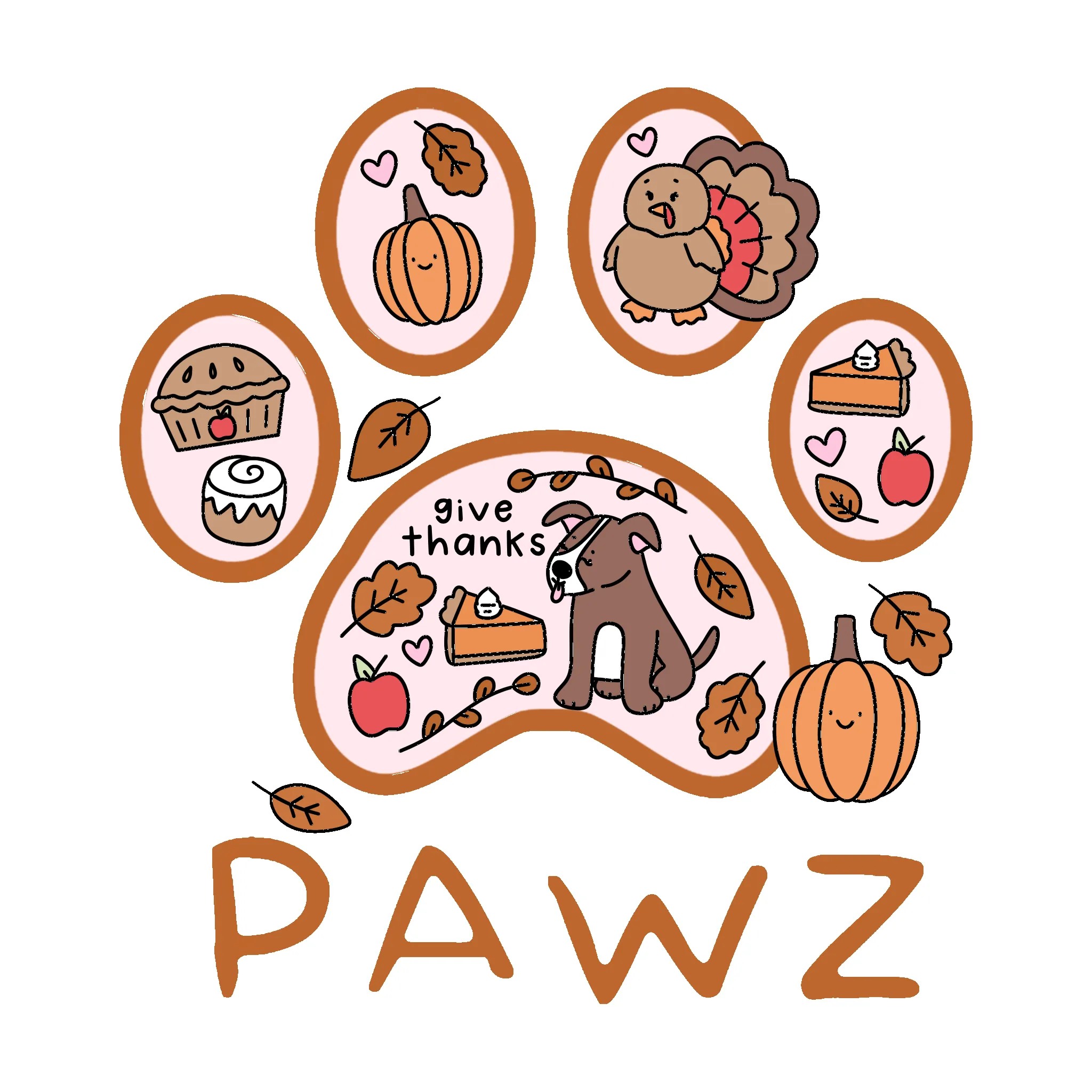 Give Thanks (Adult Short Sleeve T-Shirt) sold by PAWZ product image thumbnail 3