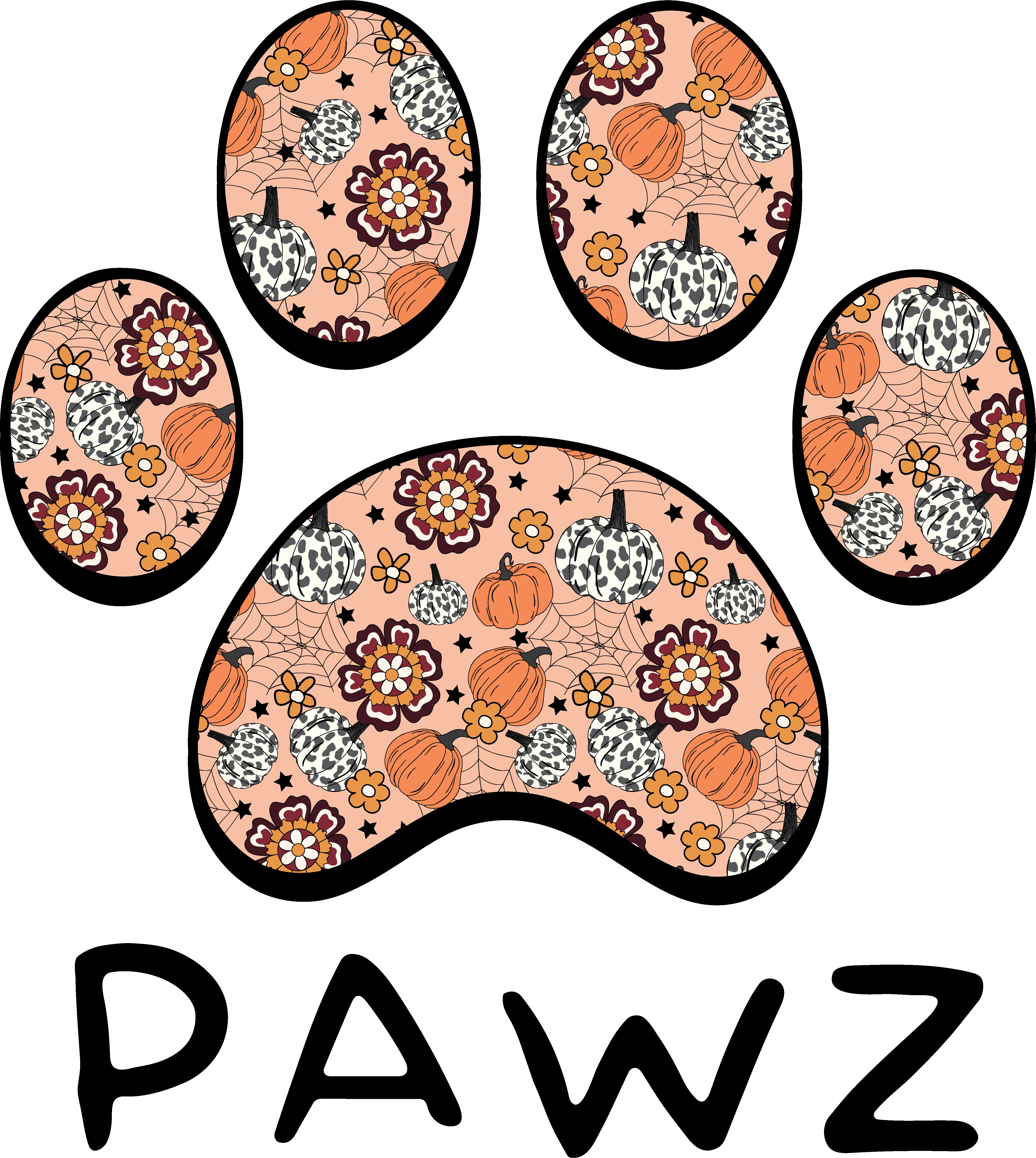 Pumpkin Pattern (Adult Short Sleeve T-Shirt) sold by PAWZ product image thumbnail 3
