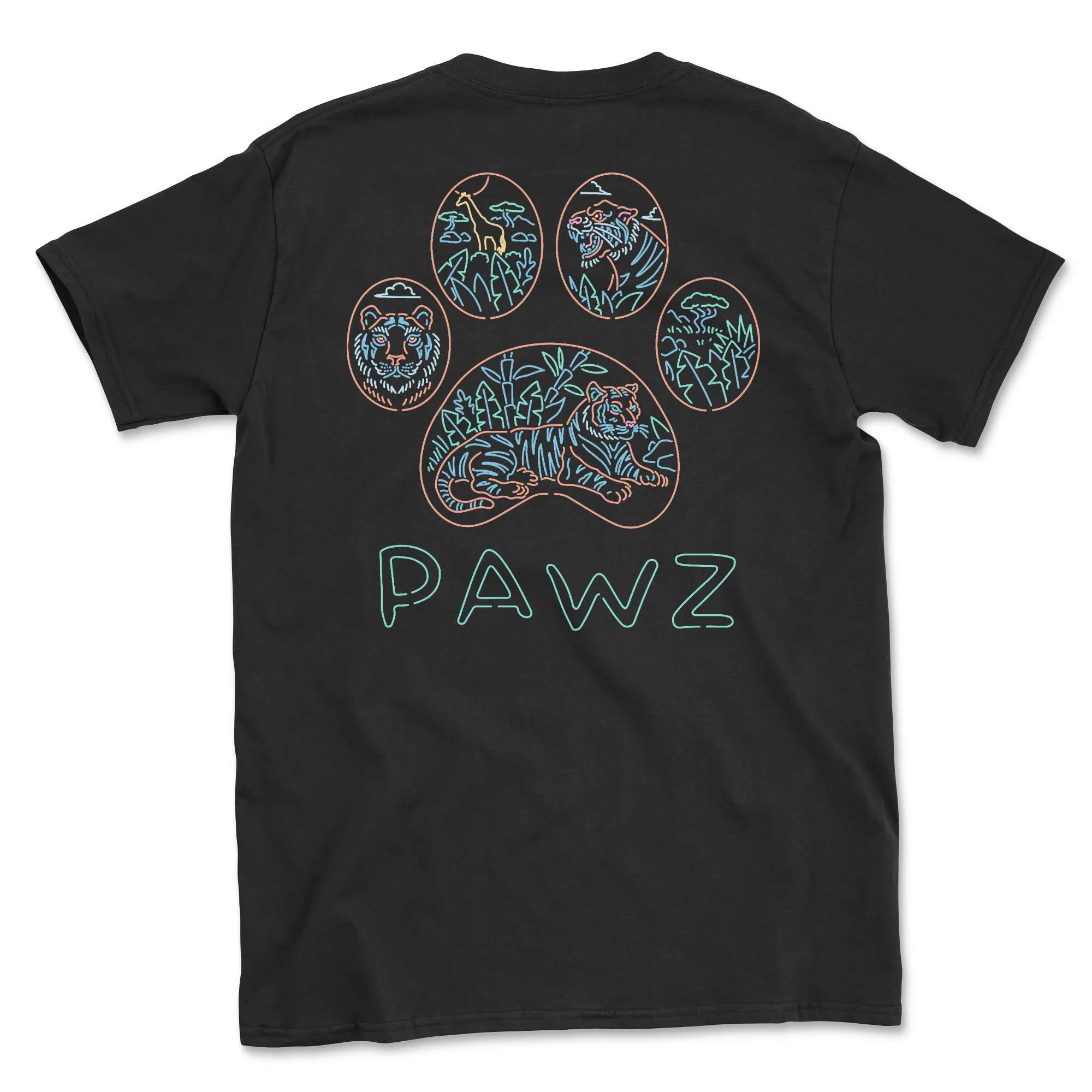 Neon Tiger (Adult Short Sleeve T-Shirt) sold by PAWZ
