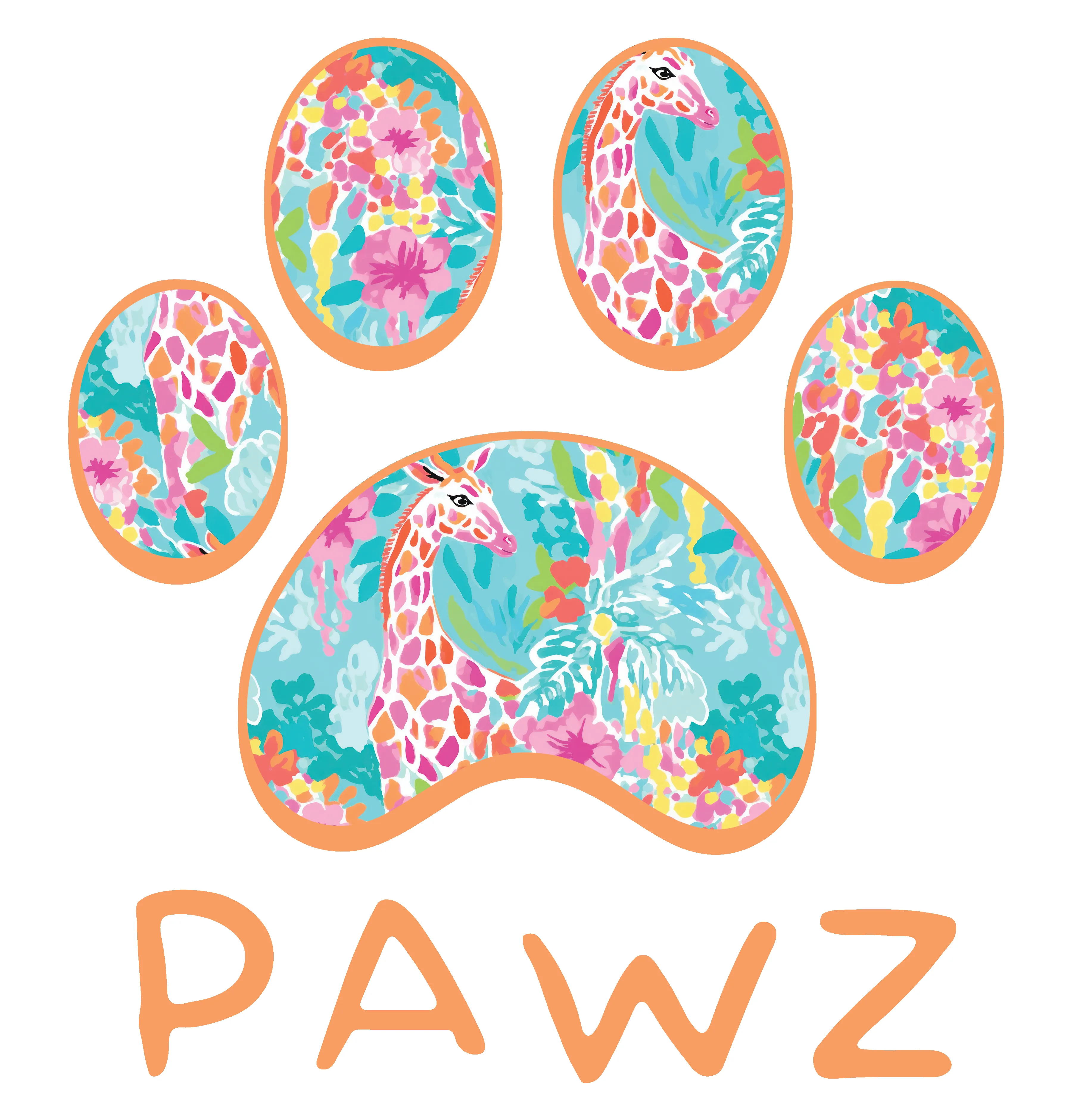 Floral Giraffe (Adult Short Sleeve T-Shirt) sold by PAWZ product image thumbnail 3