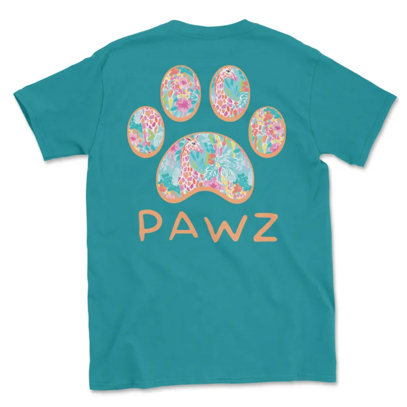 Floral Giraffe (Adult Short Sleeve T-Shirt) sold by PAWZ
