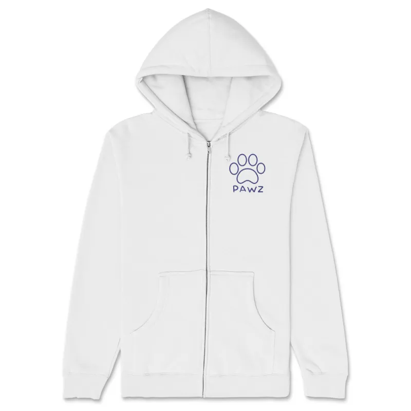White Pawz (Adult Full Zip Hoodie) sold by PAWZ