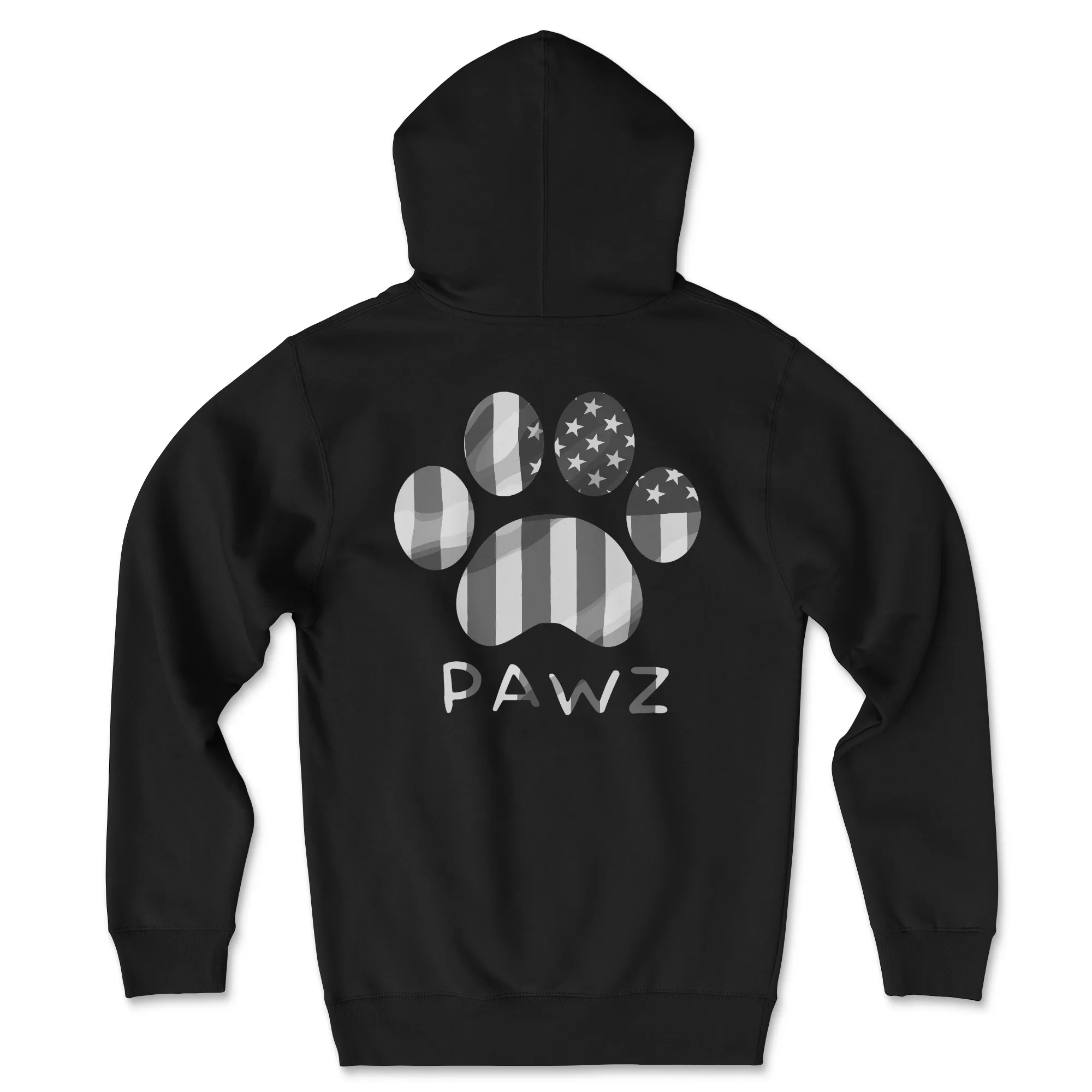 B/W Vertical Flag Paw (Adult Hoodie) sold by PAWZ
