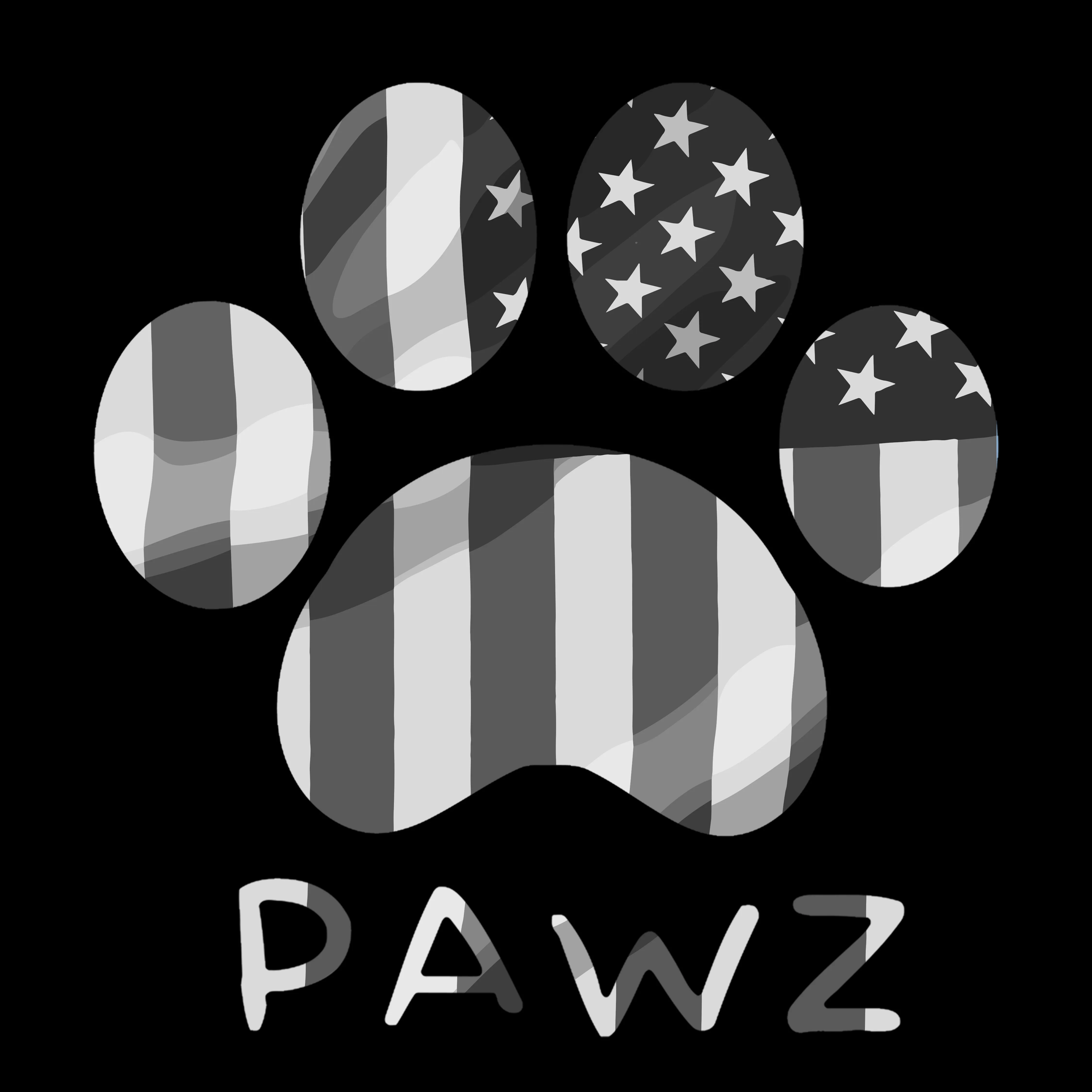 B/W Vertical Flag Paw (Adult Hoodie) sold by PAWZ product image thumbnail 3