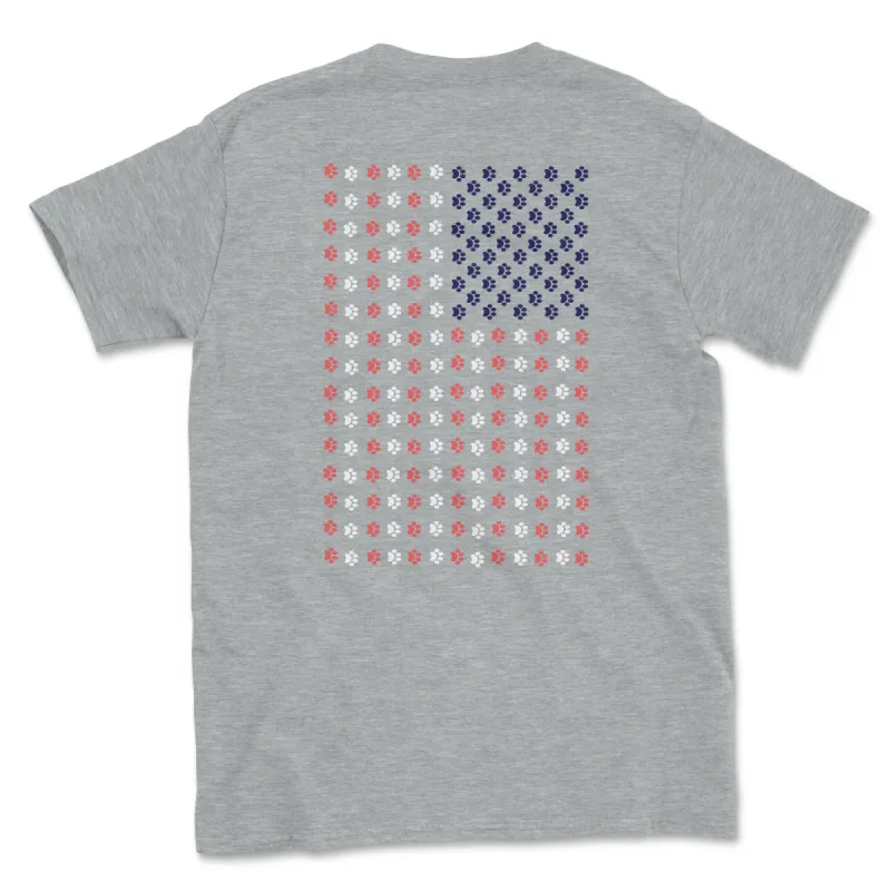 Vertical Paw Flag (Adult Short Sleeve T-Shirt) sold by PAWZ