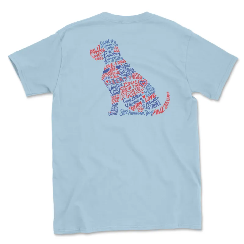 Dog Silhouette - Back Print (Adult Short Sleeve T-Shirt) sold by PAWZ