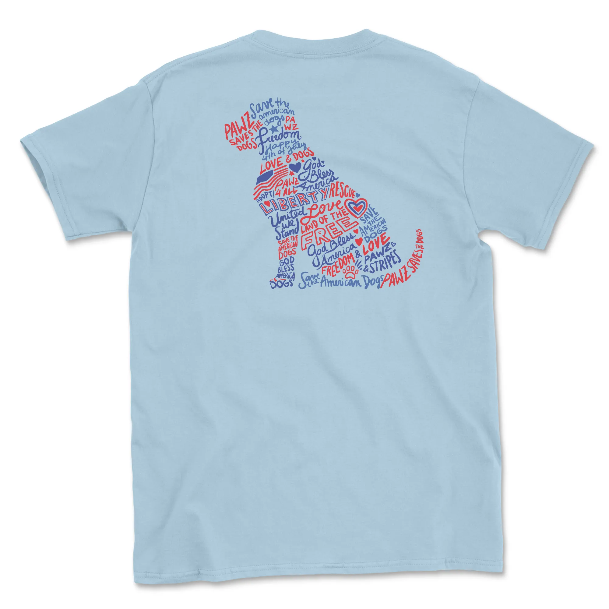 Dog Silhouette - Back Print (Adult Short Sleeve T-Shirt) sold by PAWZ