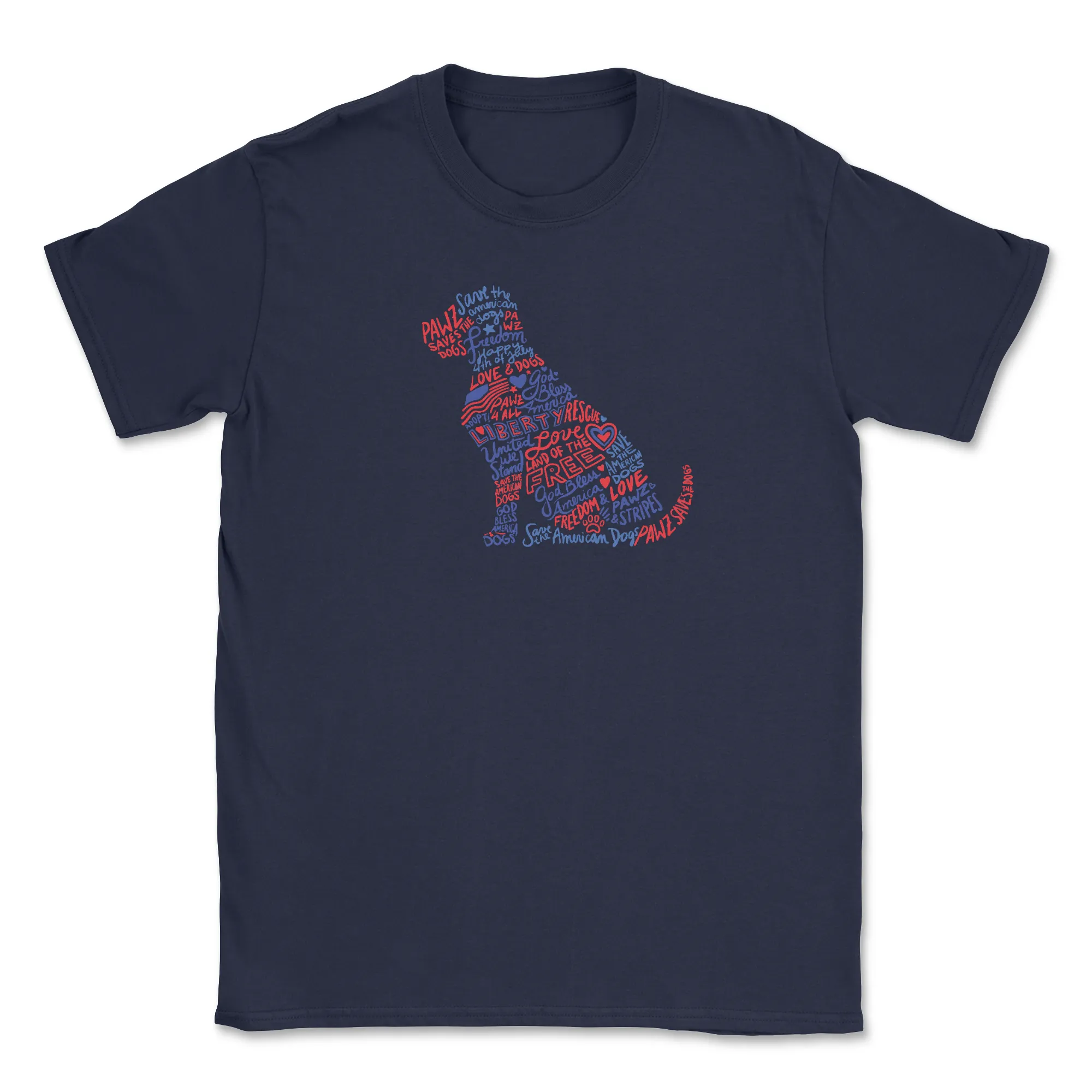 Dog Silhouette - Front Print (Adult Short Sleeve T-Shirt) sold by PAWZ