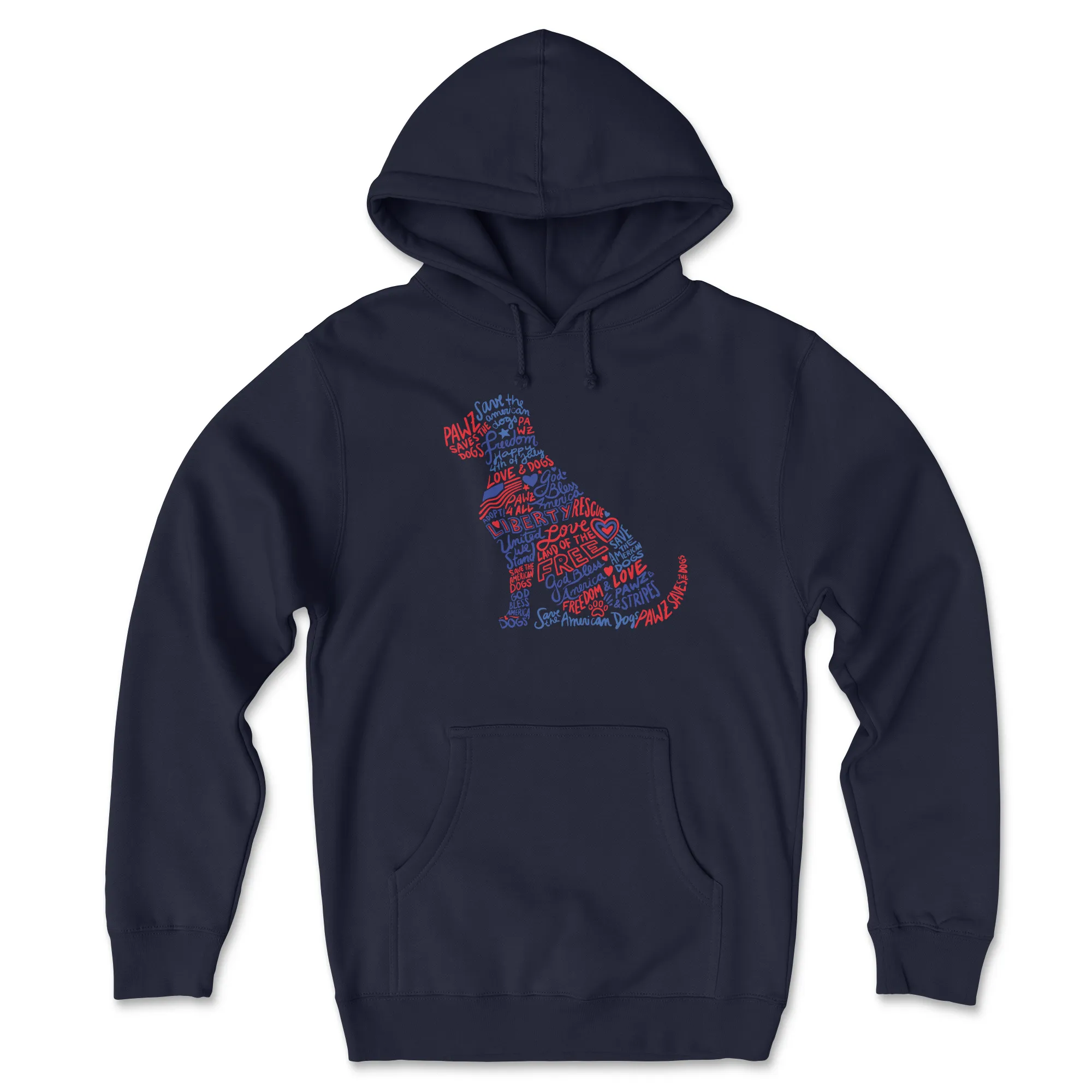Dog Silhouette - Front Print (Adult Hoodie) sold by PAWZ