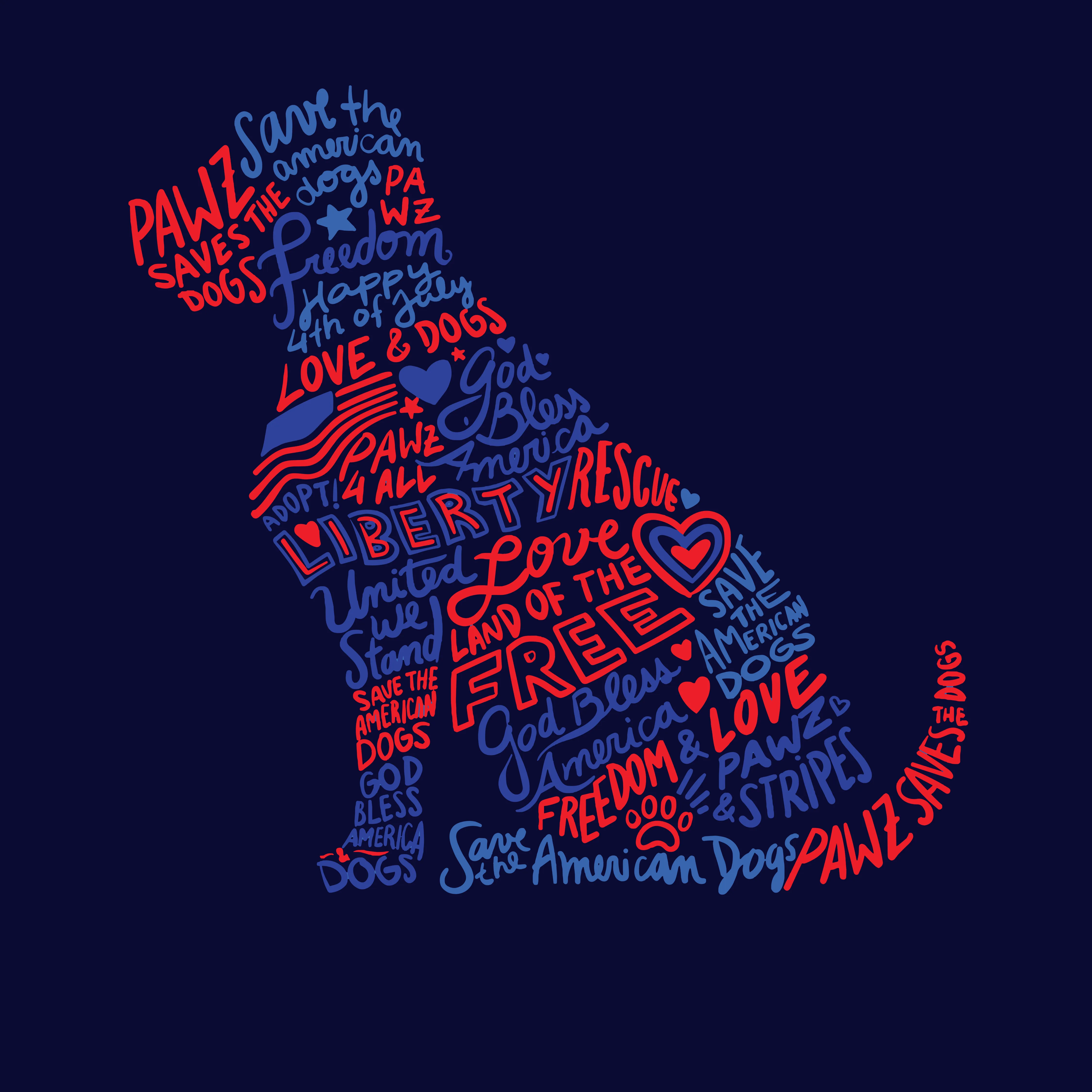 Dog Silhouette - Front Print (Adult Hoodie) sold by PAWZ product image thumbnail 2