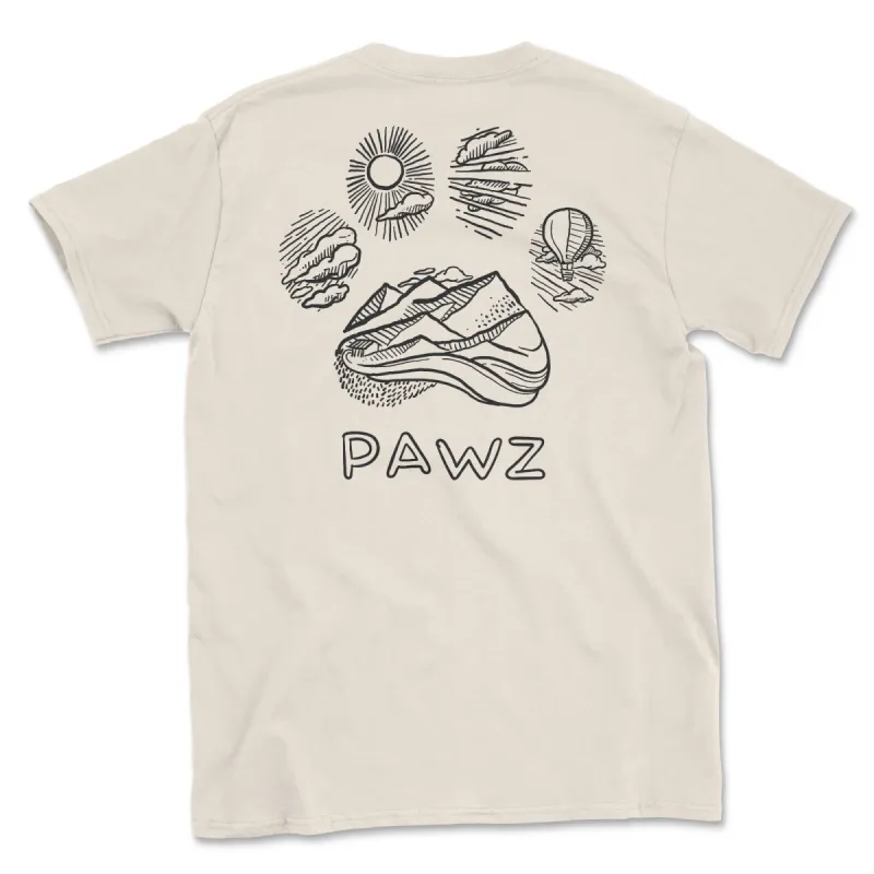 Outdoor Outline (Natural) (Adult Short Sleeve T-Shirt) sold by PAWZ