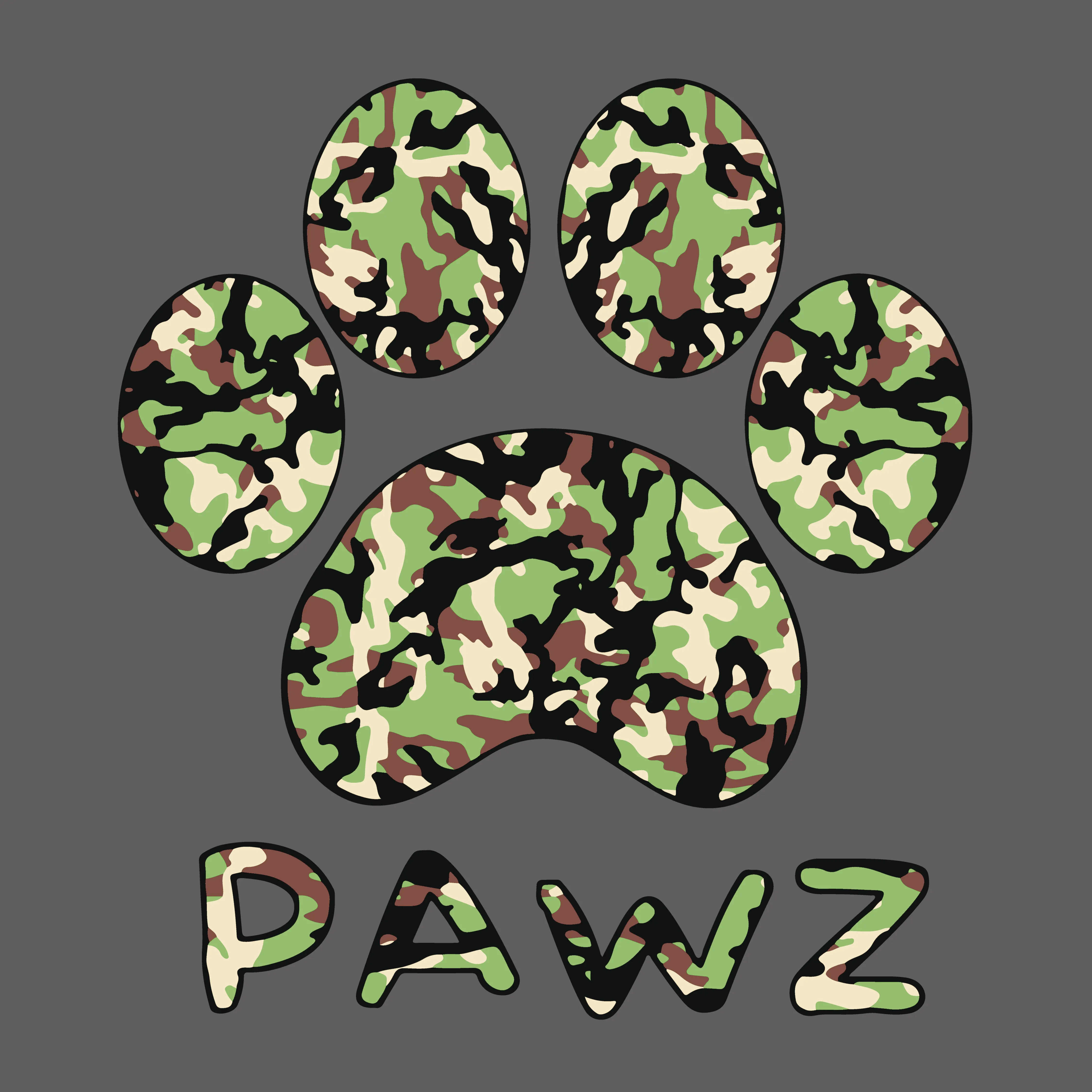 Woodland Camo (Adult Short Sleeve T-Shirt) sold by PAWZ product image thumbnail 3