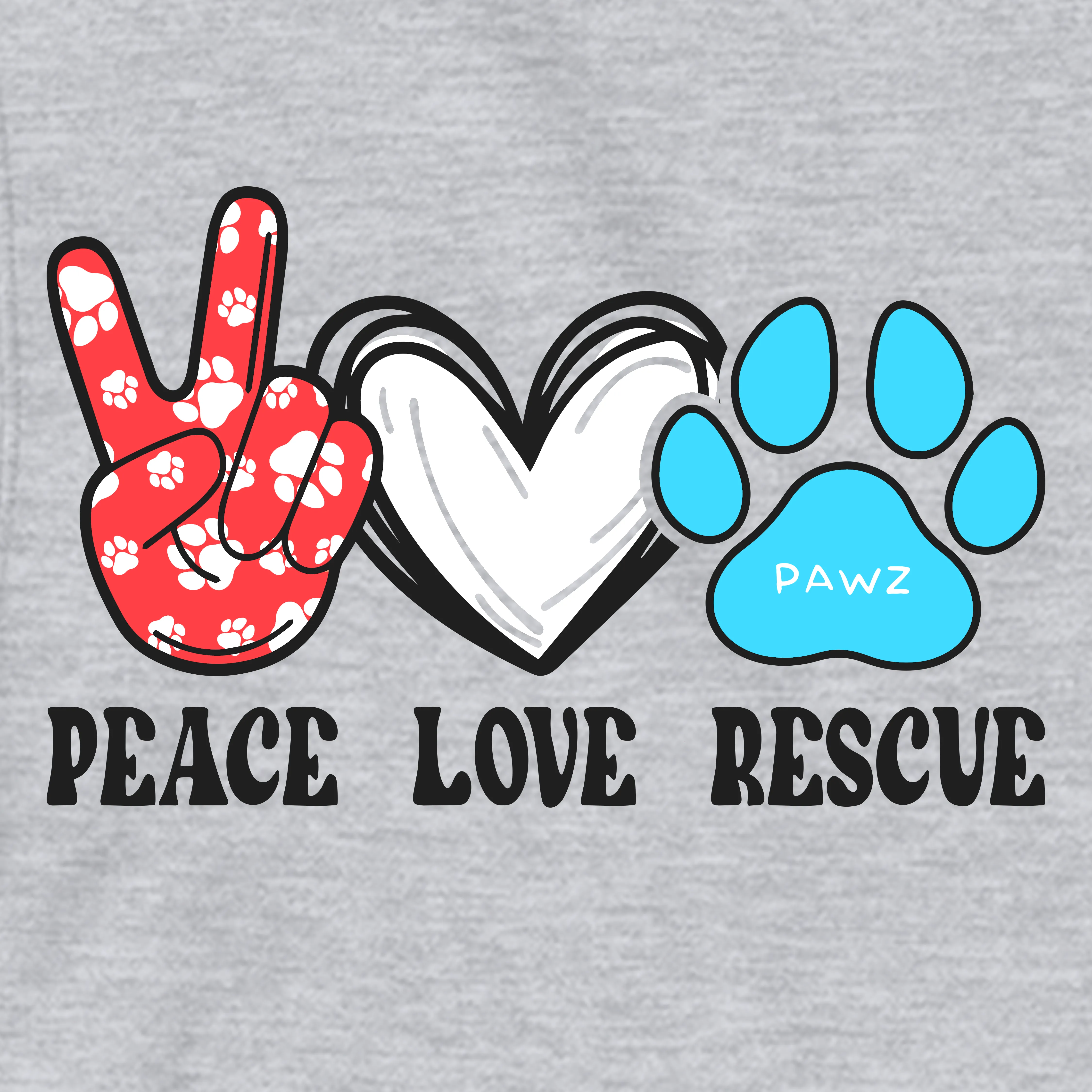 Peace, Love, Pawz (Adult Hoodie) sold by PAWZ product image thumbnail 3