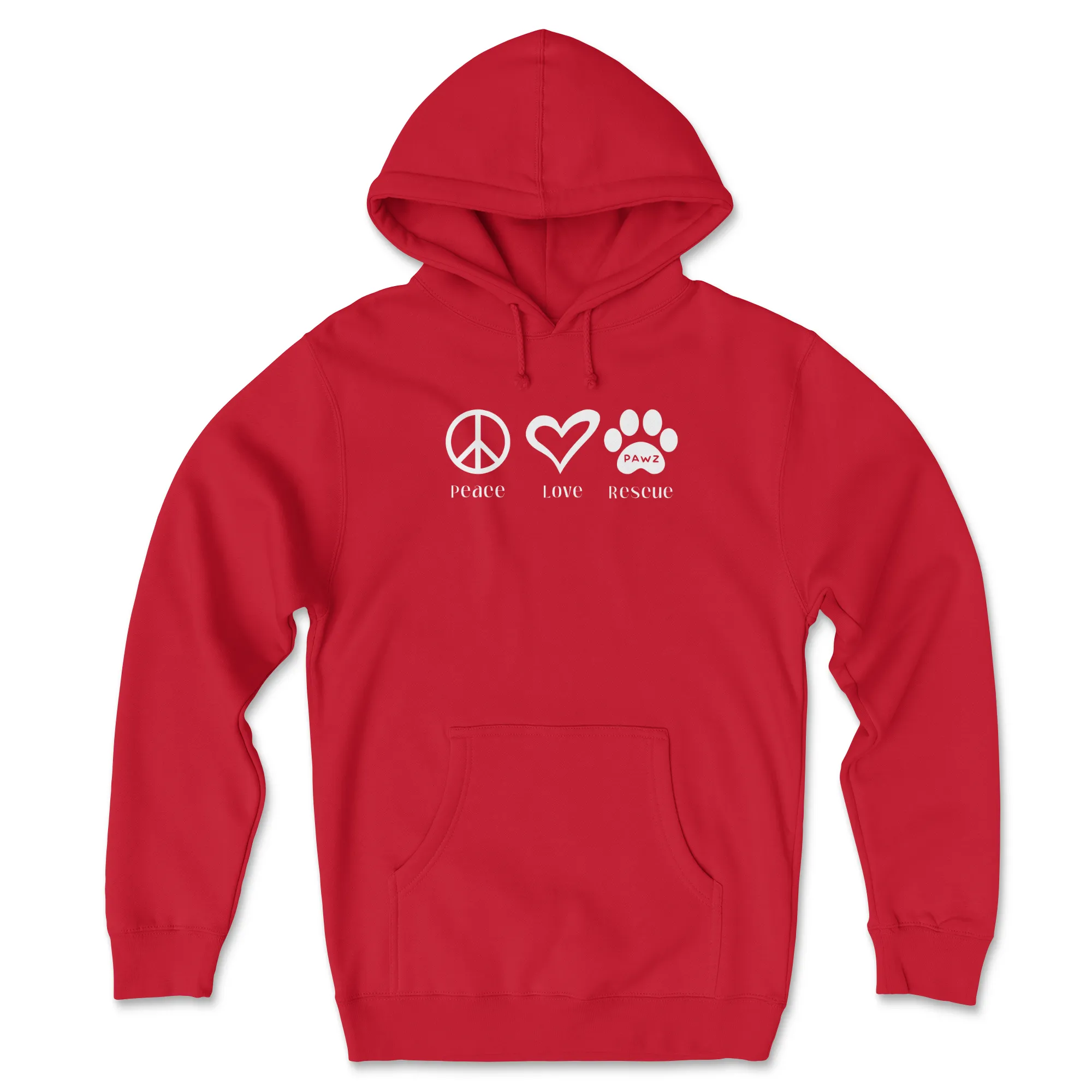 Peace, Love, Rescue (Adult Hoodie) sold by PAWZ