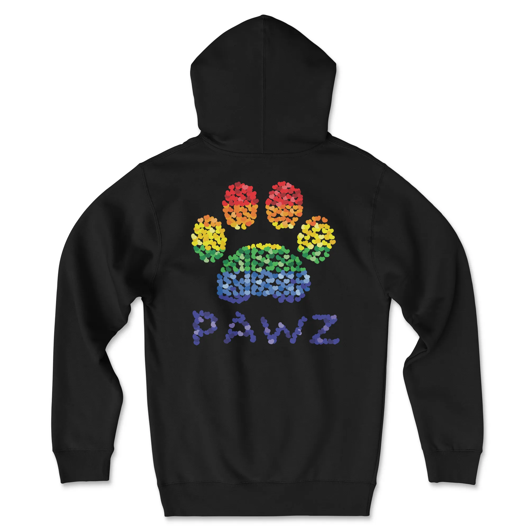 Rainbow Hearts Paw (Adult Hoodie) sold by PAWZ