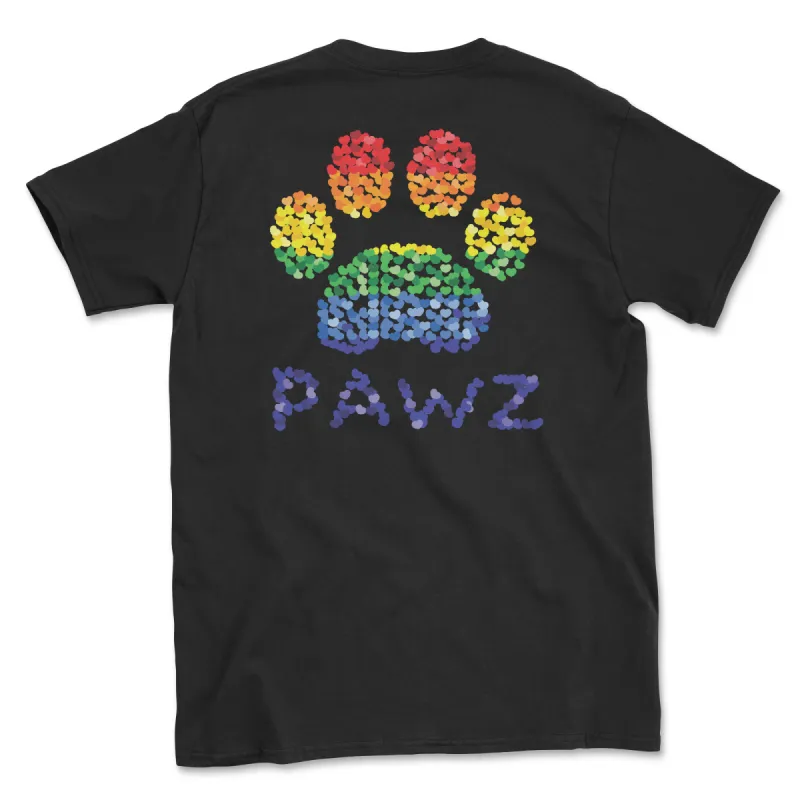 Rainbow Hearts (Adult Short Sleeve T-Shirt) sold by PAWZ