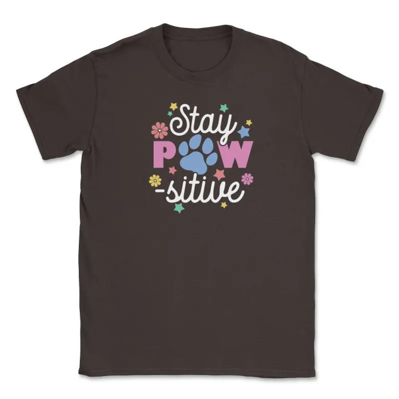 Stay Pawsitive (Adult Short Sleeve T-Shirt) sold by PAWZ