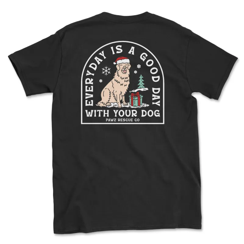 Good Day Xmas - Dark (Adult Short Sleeve T-Shirt) sold by PAWZ