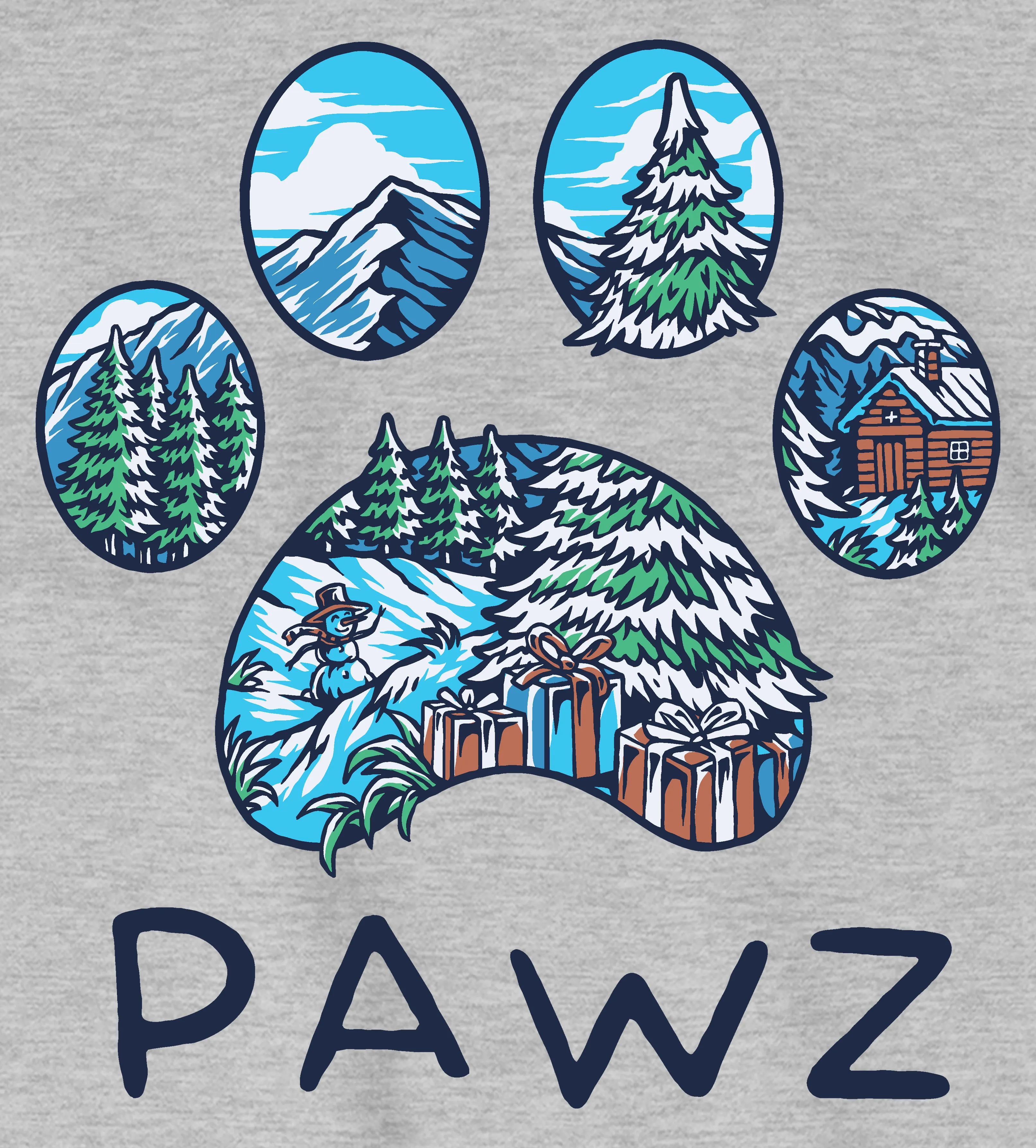 Holiday Landscape (Adult Short Sleeve T-Shirt) sold by PAWZ product image thumbnail 3