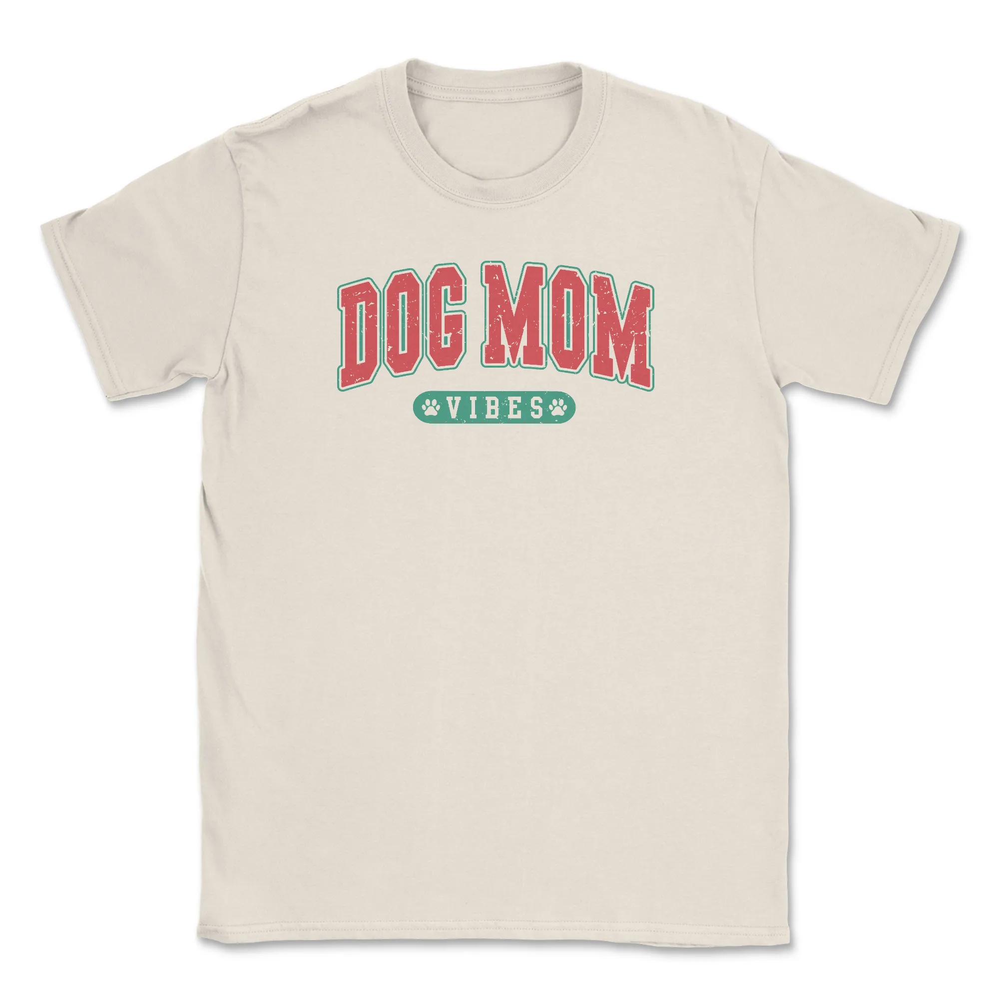Dog Mom Vibes Front Print (Adult Short Sleeve T-Shirt) sold by PAWZ