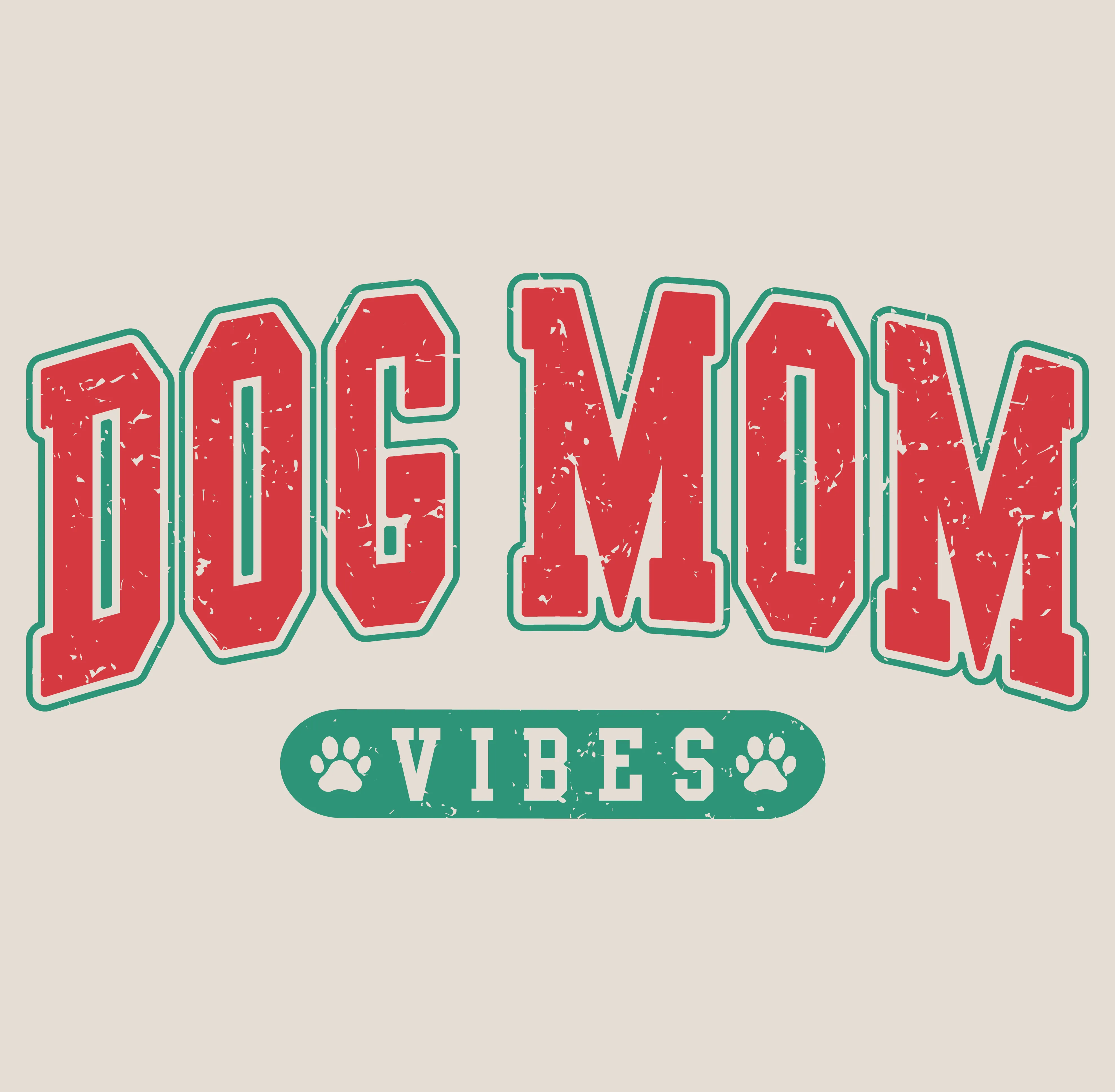 Dog Mom Vibes Front Print (Adult Short Sleeve T-Shirt) sold by PAWZ product image thumbnail 2