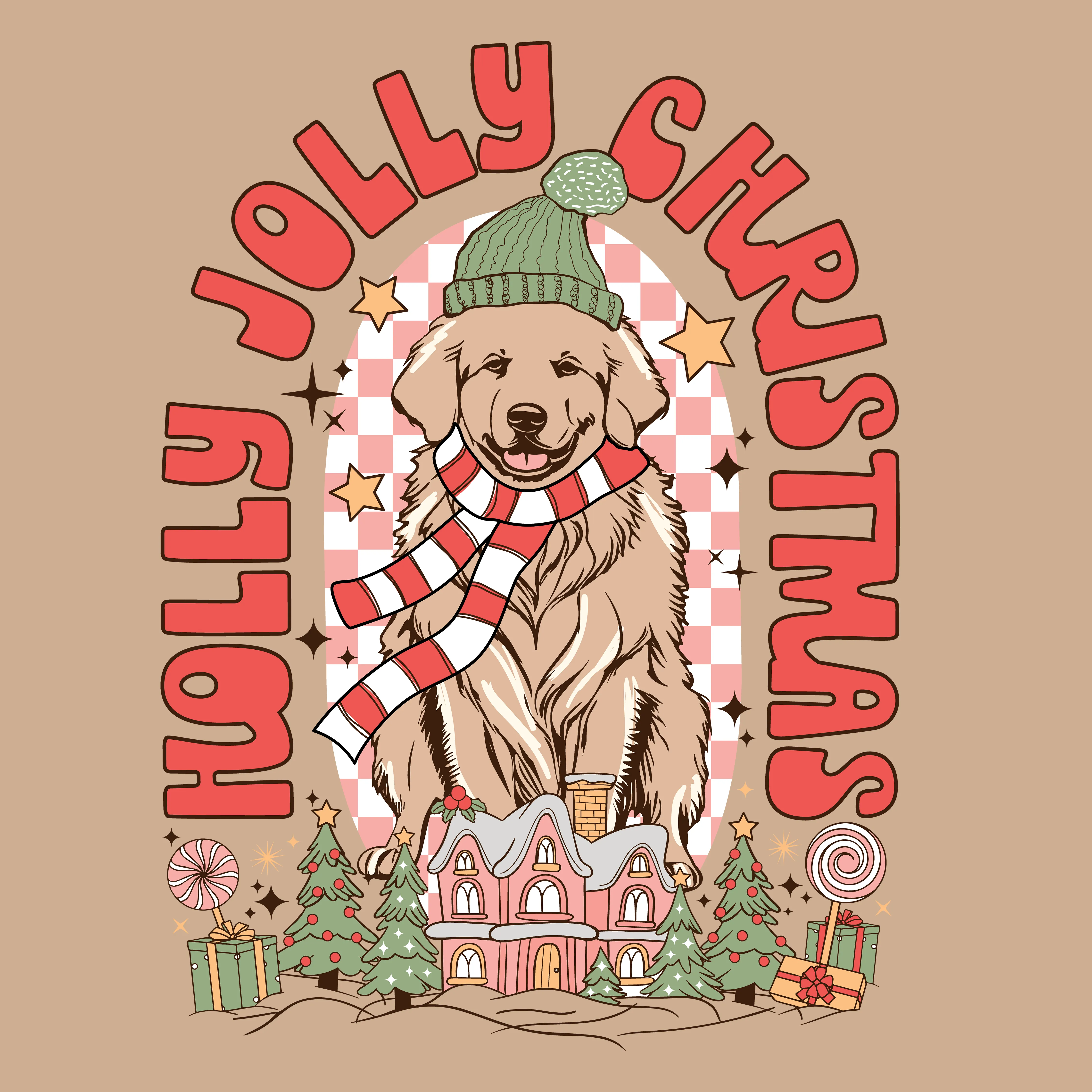 Holly Jolly (Adult Hoodie) sold by PAWZ product image thumbnail 3