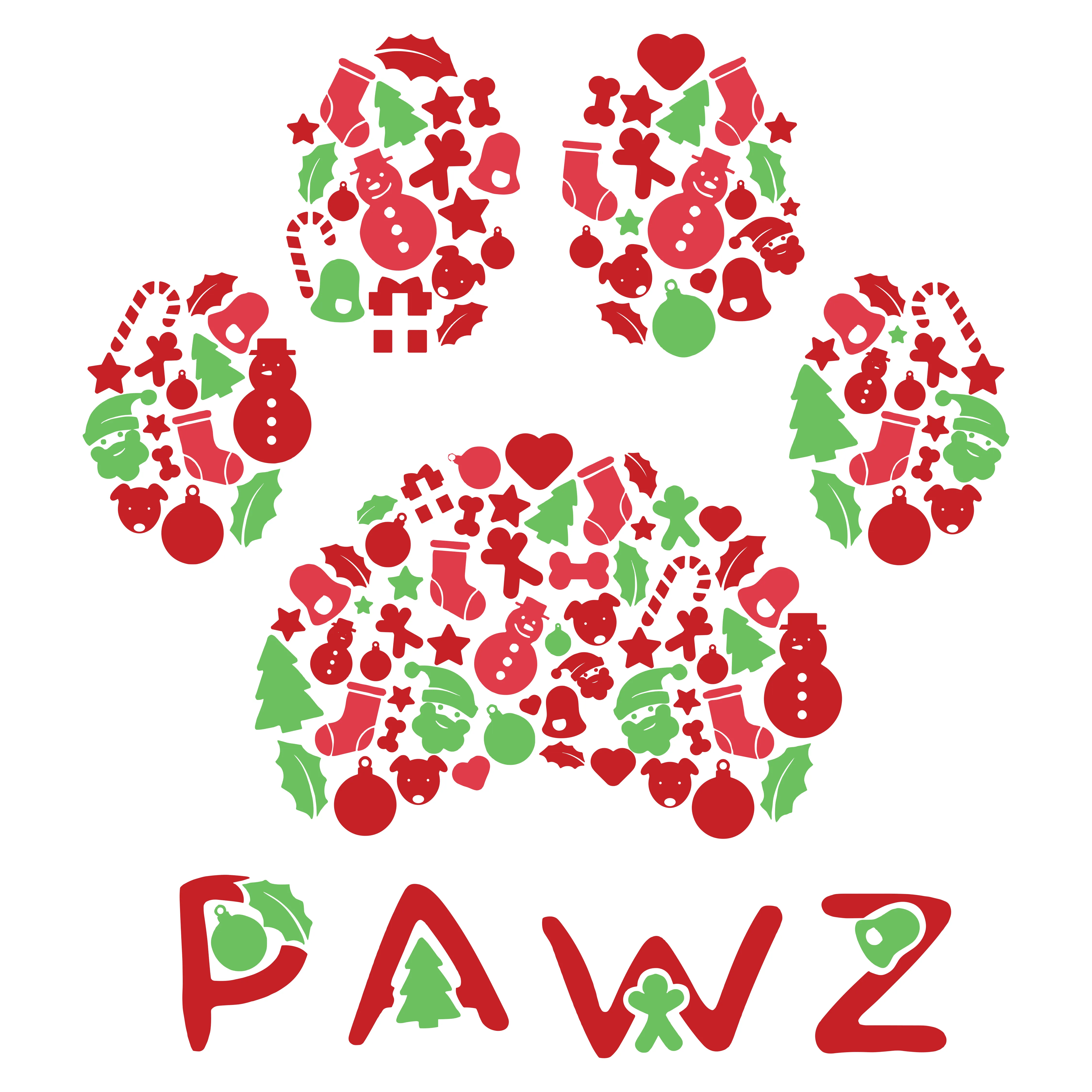 Christmas Icons Paw (Adult Hoodie) sold by PAWZ product image thumbnail 3