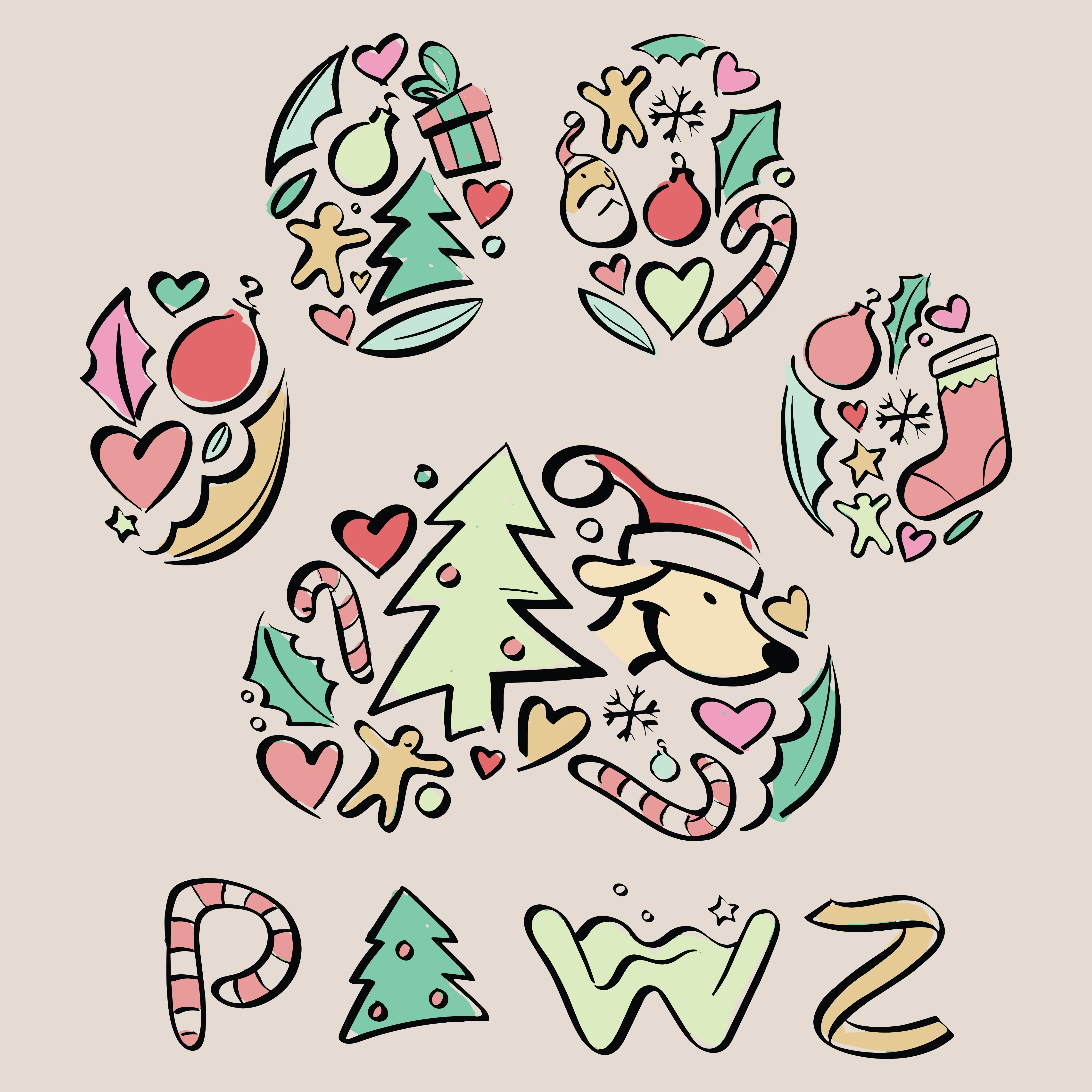 Christmas Spirit Paw (Adult Hoodie) sold by PAWZ product image thumbnail 3