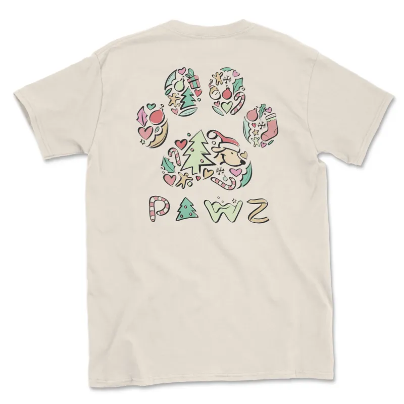 Christmas Spirit Paw (Adult Short Sleeve T-Shirt) sold by PAWZ