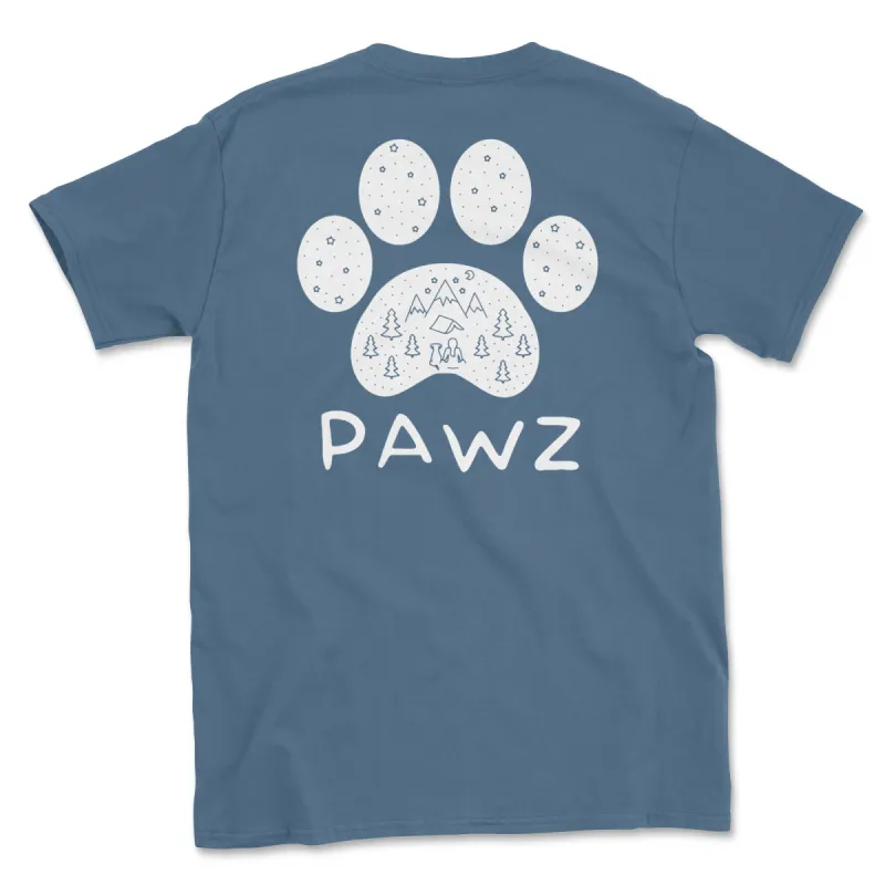 Winter Camping Paw (Adult Short Sleeve T-Shirt) sold by PAWZ