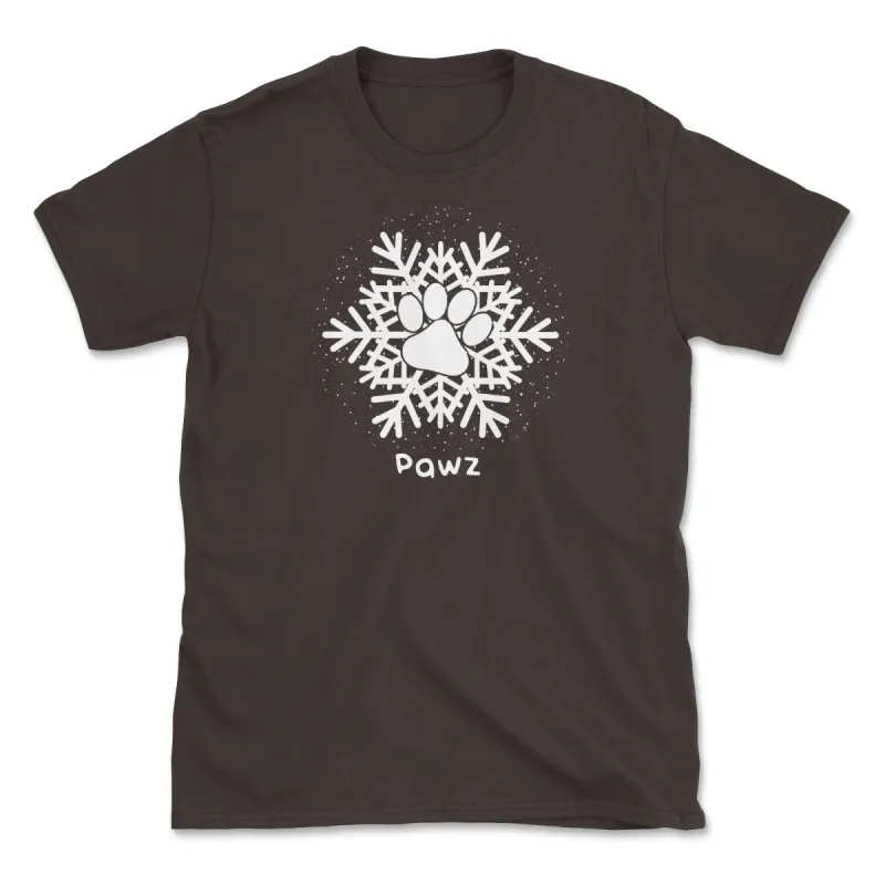 Snowflake - Front Print (Adult Short Sleeve T-Shirt) sold by PAWZ