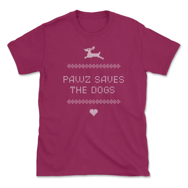 Pawz Saves Dogs - Front Print (Adult Short Sleeve T-Shirt) sold by PAWZ
