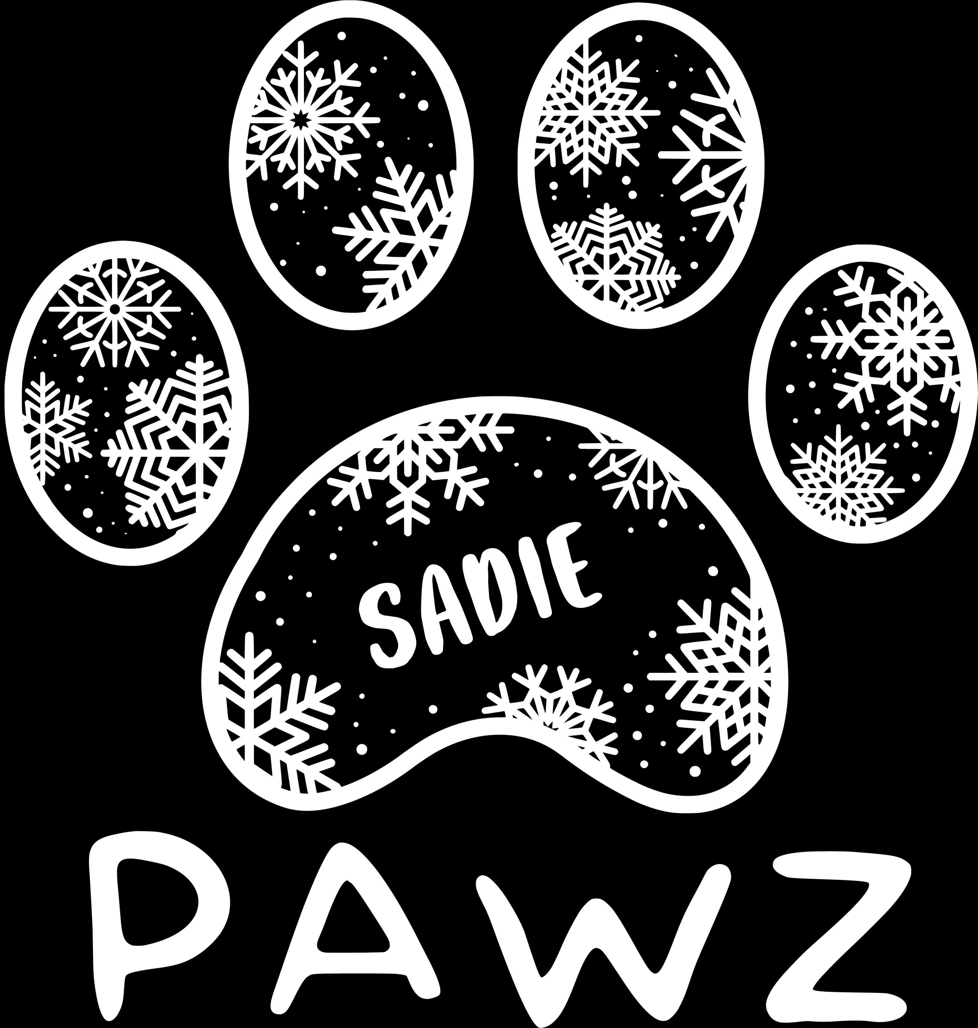 Sadie Snowflake (Adult Short Sleeve T-Shirt) sold by PAWZ product image thumbnail 3