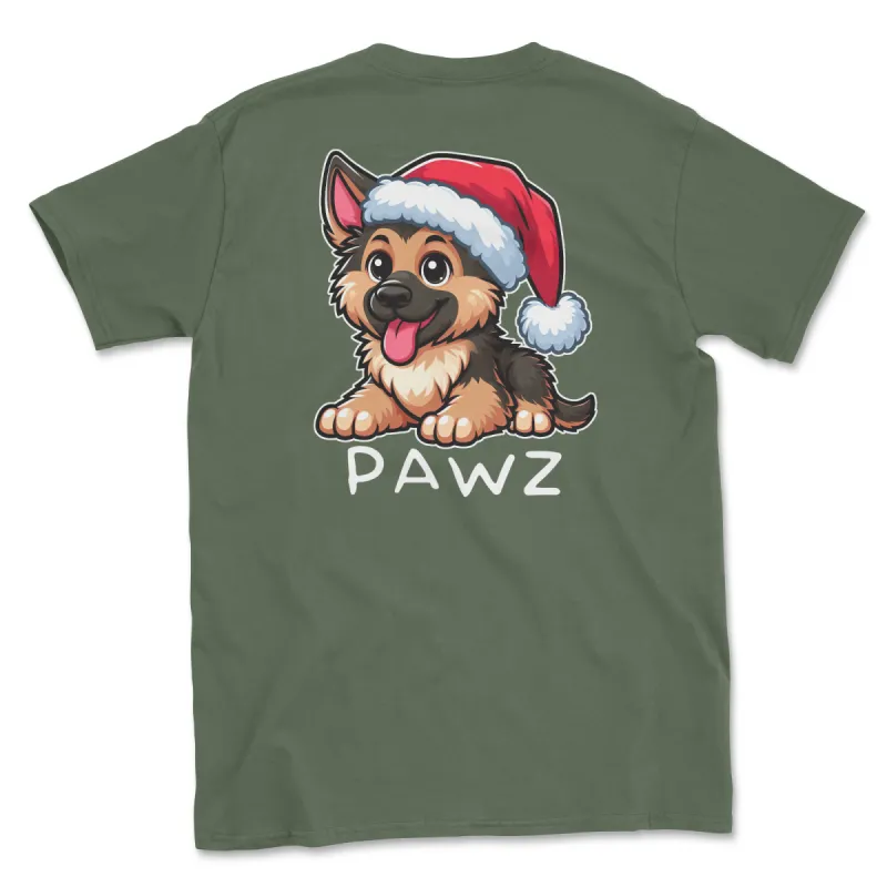 German Shepherd Christmas (Adult Short Sleeve T-Shirt) sold by PAWZ